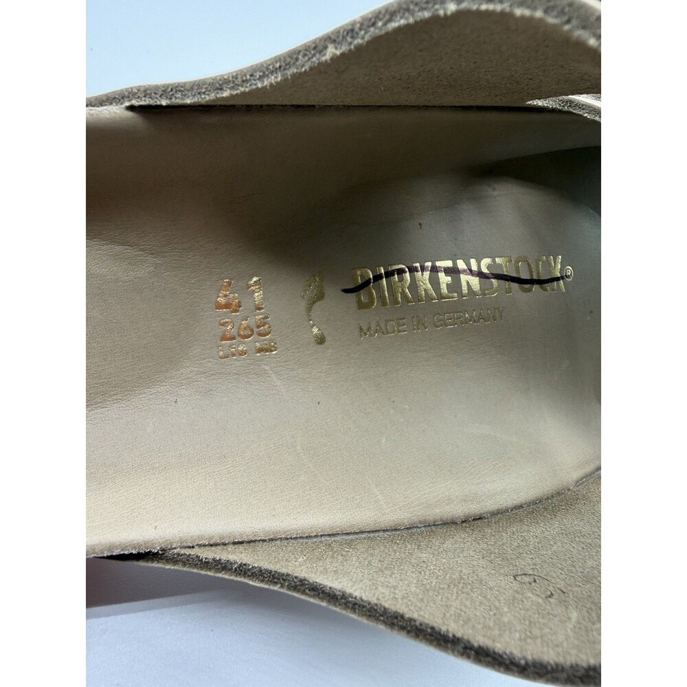 Birkenstock Taupe Sandals with Gold Buckles - Picture 6 of 8